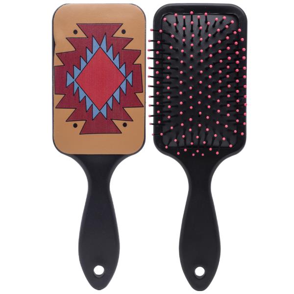 WESTERN FAUX TOOLED SOUTHWEST PRINT HAIR BRUSH