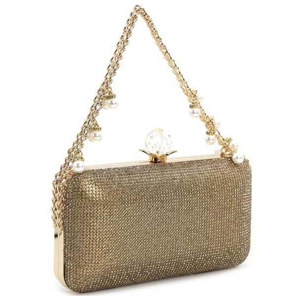 RHINESTONE PEARL CRYSTAL EVENING BAG