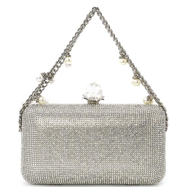 RHINESTONE PEARL CRYSTAL EVENING BAG