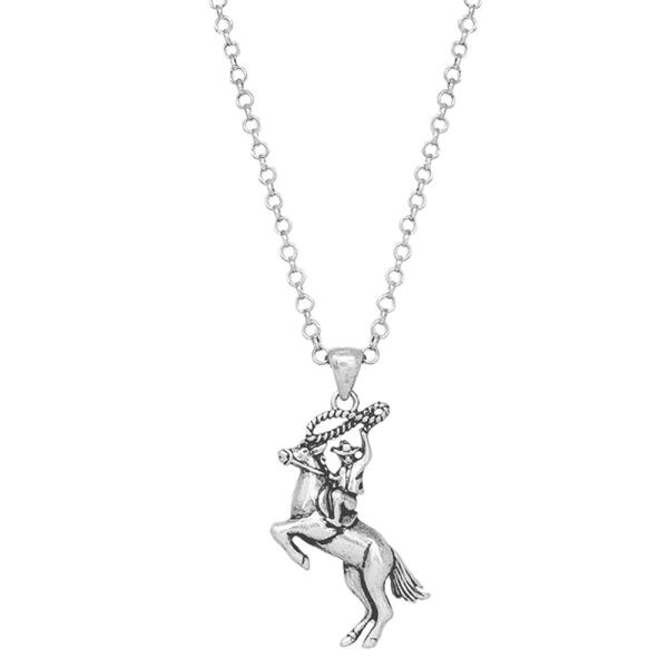 WESTERN STYLE RODEO PENDANT METAL NECKLACE