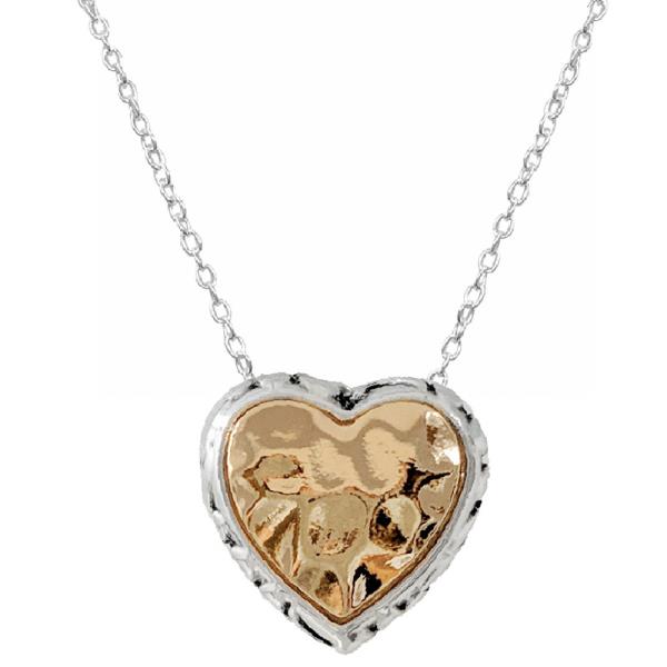 HEART FILIGREE PATTERN METAL NECKLACE