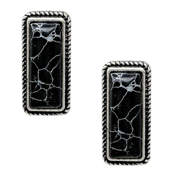 WESTERN STYLE RECTANGLE SHAPE EARRING