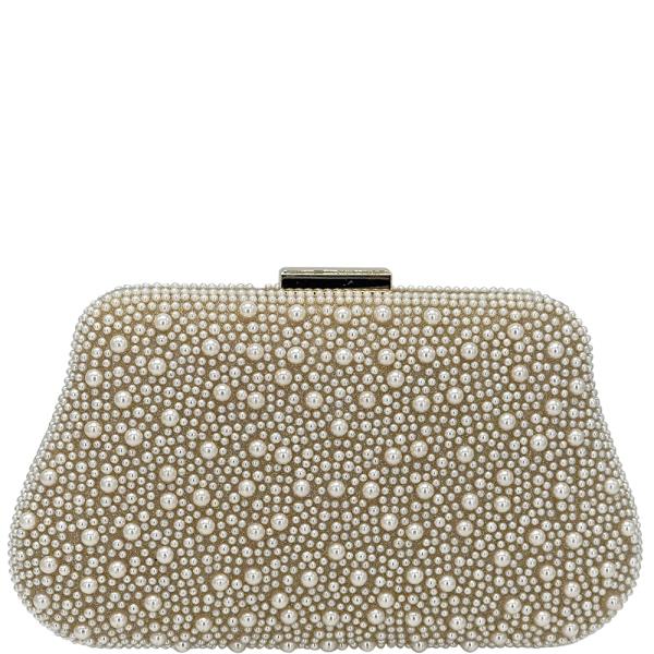 PEARL ALL OVER DESIGN CLUTCH EVENING BAG