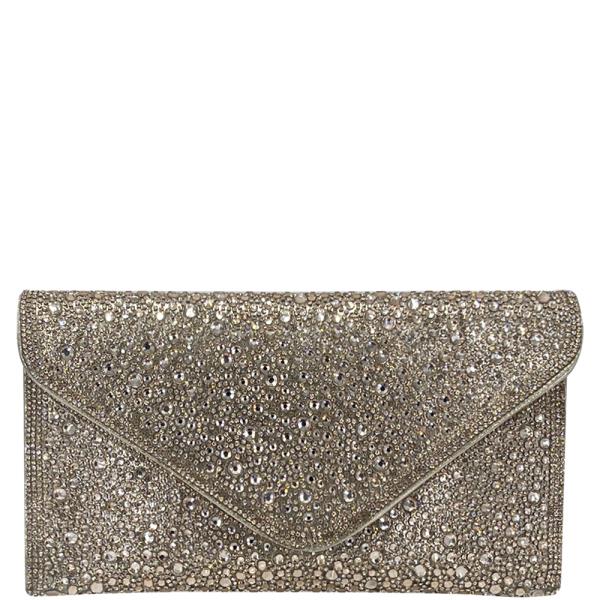 ALL OVER RHINESTONE ENVELOPE CLUTCH BAG