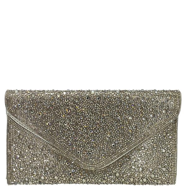 ALL OVER RHINESTONE ENVELOPE CLUTCH BAG
