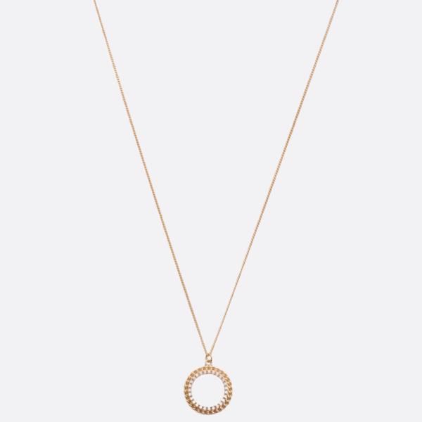 SODAJO ROUND PENDANT GOLD DIPPED NECKLACE