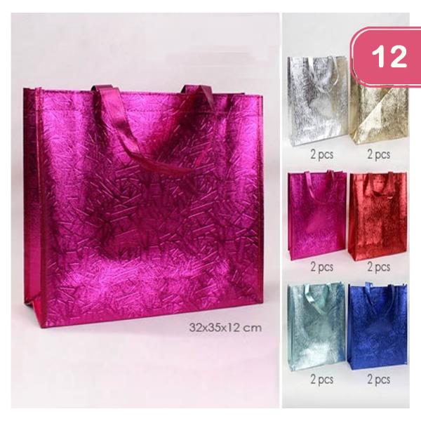 METALLIC REUSABLE TOTE BAG (12 UNITS)