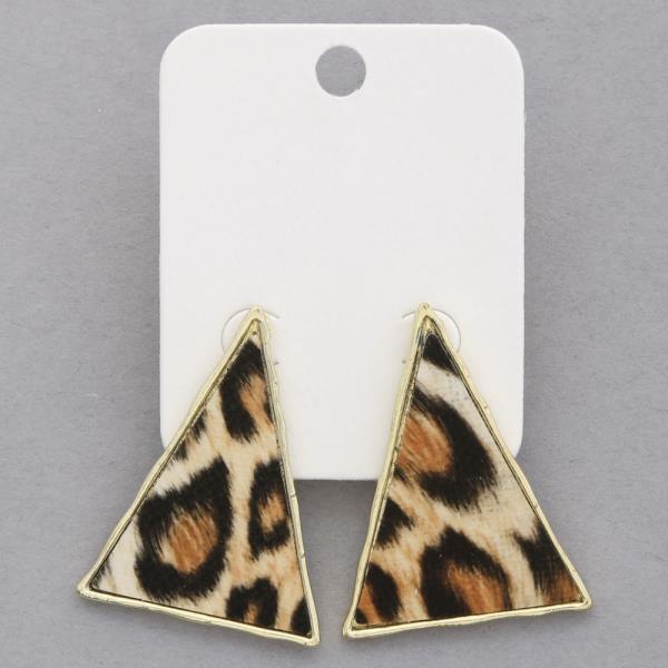 ANIMAL PRINT TRIANGLE EARRING