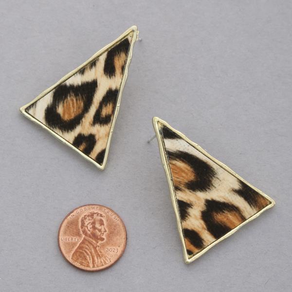 ANIMAL PRINT TRIANGLE EARRING