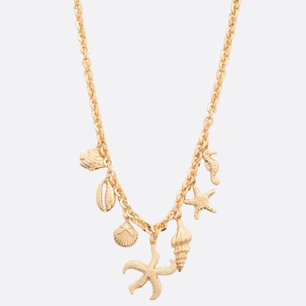 SEA LIFE CHARM METAL NECKLACE