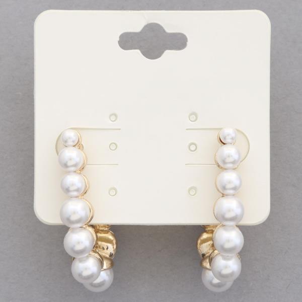 PEARL BEAD OPEN OVAL EARRING