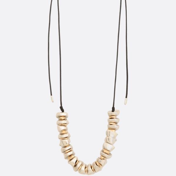 TWO TONE BEADED PULL NECKLACE