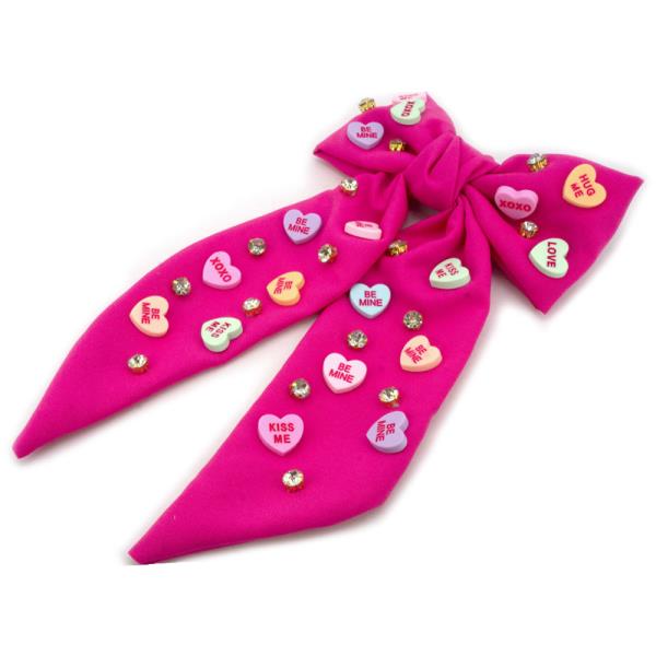 BE MINE RIBBON HAIR BOW PIN