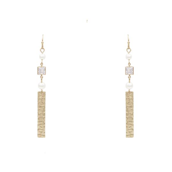 BAL METAL PEARL DANGLE EARRING