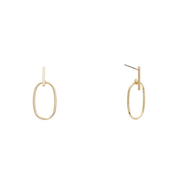 METAL OVAL EARRING