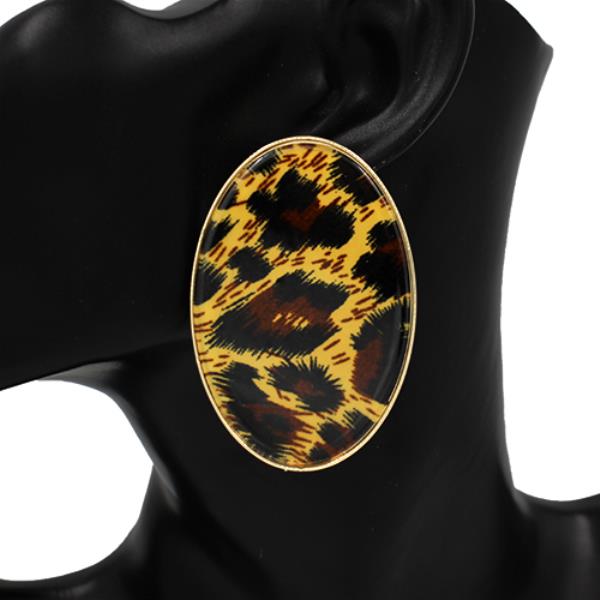 LEOPARD POST EARRING