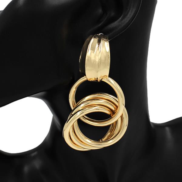 MULTI METAL RING DANGLE EARRING