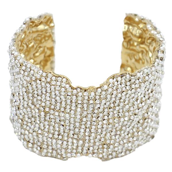 RHINESTONE WIDE CUFF BRACELET