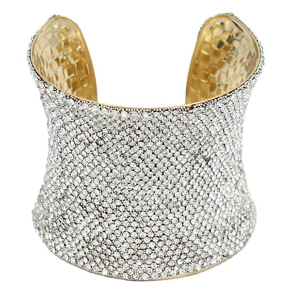 RHINESTONE WIDE CUFF BRACELET