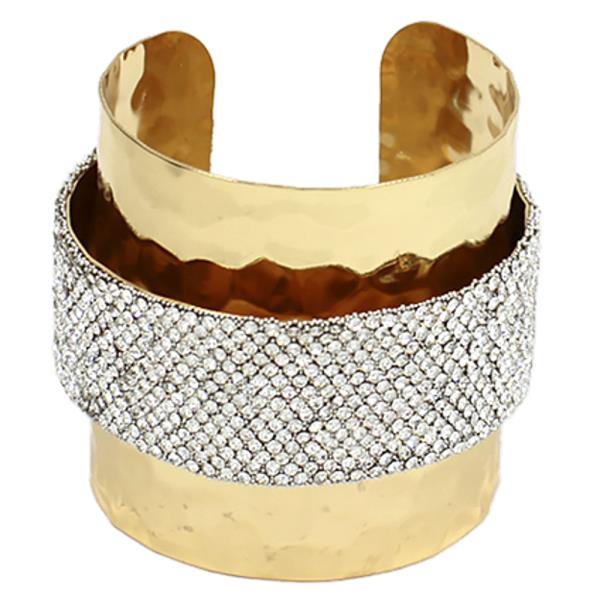 RHINESTONE WIDE CUFF BRACELET