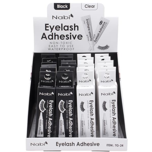 NABI EYELASH ADHESIVE BLACK CLEAR (24 UNITS)