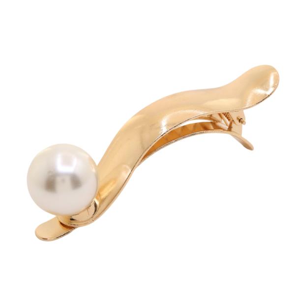 PEARL BEAD METAL HAIR CLIP