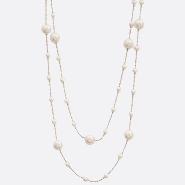 PEARL BEAD LAYERED LOOP NECKLACE