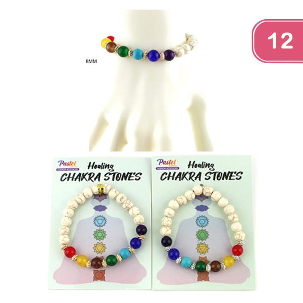 HEALING CHAKRA STONES BRACELET (12 UNITS)