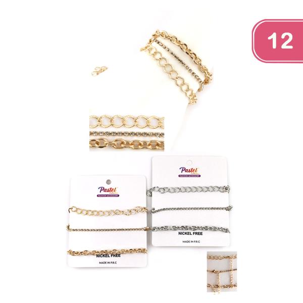 RHINESTONE STACKABLE BRACELET SET (12 UNITS)