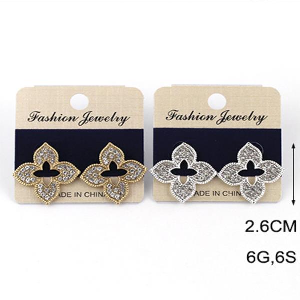 RHINESTONE CLOVER EARRING (12 UNITS)