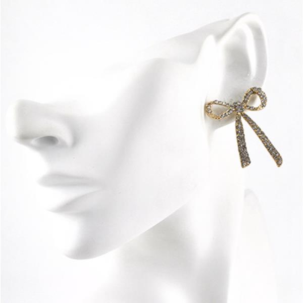 RHINESTONE BOW EARRINGS (12 UNITS)