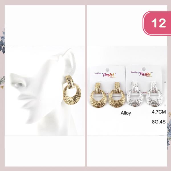 DANGLE TEXTURED EARRING (12 UNITS)