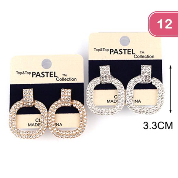 RHINESTONE STUD EARRINGS (12 UNITS)