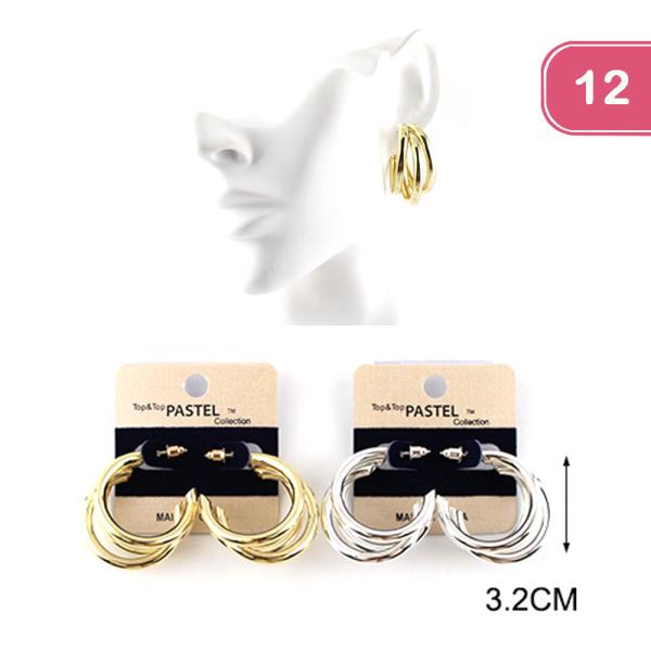 LAYERED HOOP EARRINGS (12 UNITS)