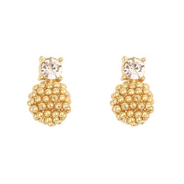 RHINESTONE CCB CAVIAR POST EARRING