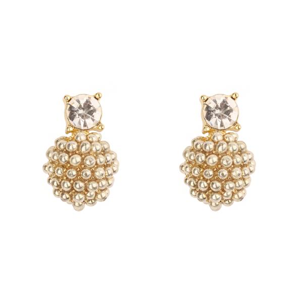 RHINESTONE CCB CAVIAR POST EARRING