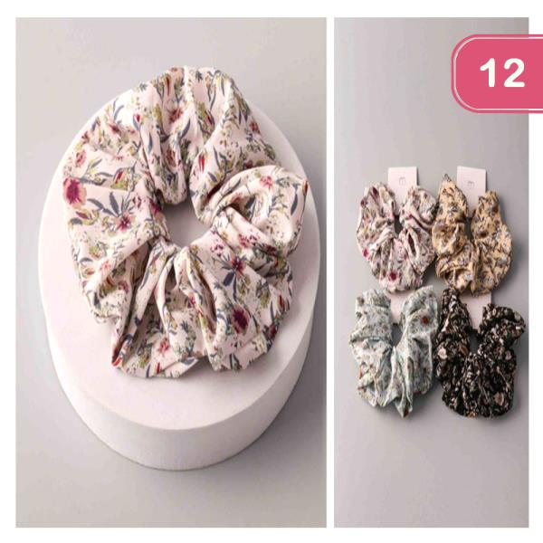 NATURAL FLORAL SCRUNCHIE (12 UNITS)