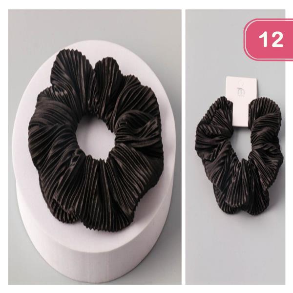 PLEATED HAIR SCRUNCHIE (12 UNITS)