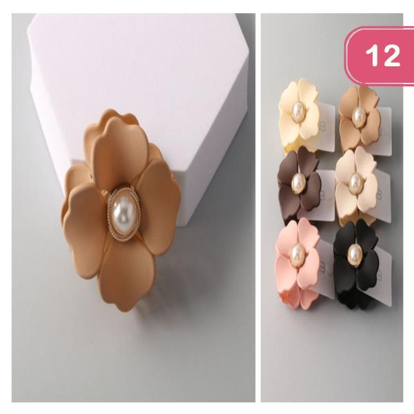 PEARL PRIMROSE FLOWER CLAW CLIP (12 UNITS)