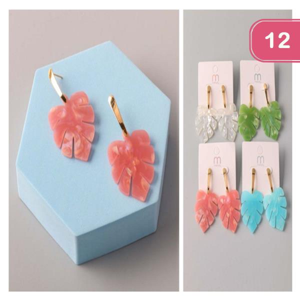 LEAF EARRINGS (12 UNITS)