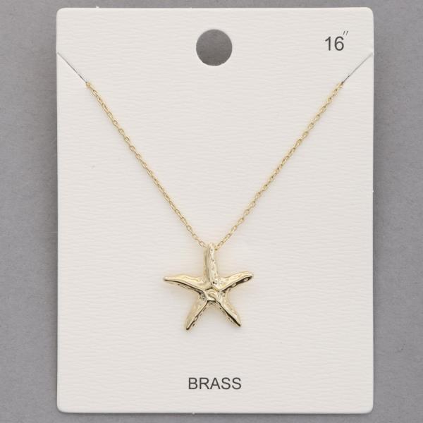 STARFISH PENDANT METAL NECKLACE