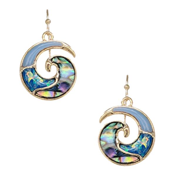 SEALIFE OPAL STONE WAVE DANGLE EARRING