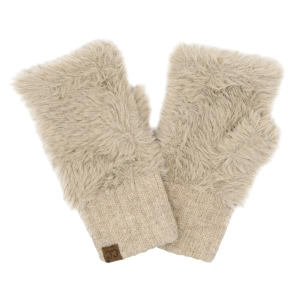 CC FUR FINGERLESS GLOVE