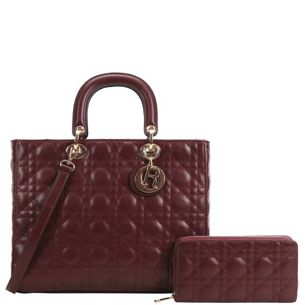 STYLISH CHIC DESIGN SATCHEL W WALLET SET