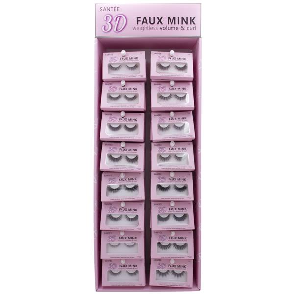 SANTEE 3D FAUX MINK WEIGHTLESS VOLUME AND CURL EYE LASHES W DISPLAY SET