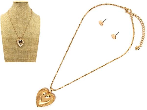 HEART PENDANT METAL NECKLACE