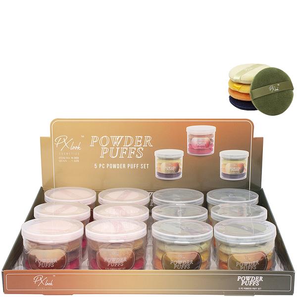 PXLOOK 5PC POWDER PUFFS SET (12 UNITS)
