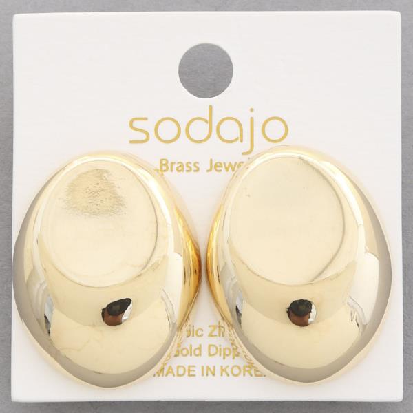 SODAJO ROUND METAL GOLD DIPPED EARRING