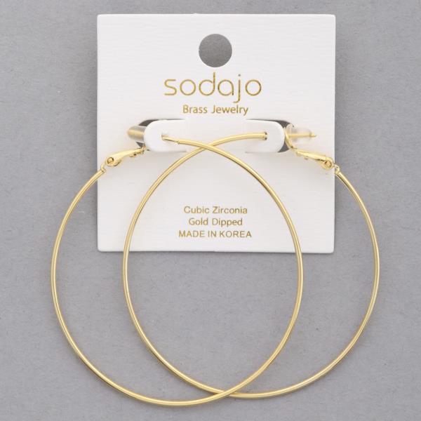 SODAJO GOLD DIPPED HOOP EARRING