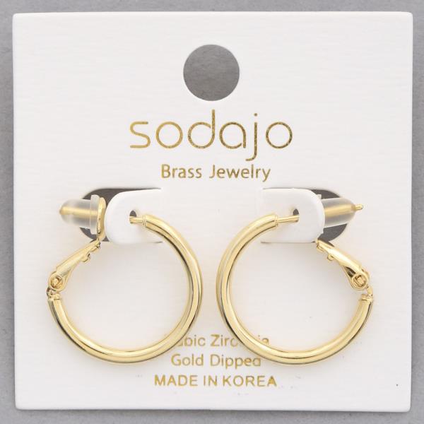 SODAJO GOLD DIPPED HOOP EARRING